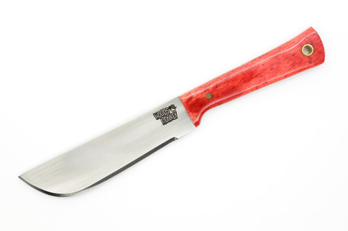 Woods Monkey - Widdle Chete by L.T. Wright - AEB-L Steel - Convex Machete Grind - Satin Finish - Red Bone Handle - 2