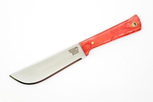 Woods Monkey - Widdle Chete by L.T. Wright - AEB-L Steel - Convex Machete Grind - Satin Finish - Red Bone Handle - 3