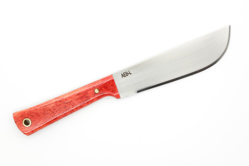 Woods Monkey - Widdle Chete by L.T. Wright - AEB-L Steel - Convex Machete Grind - Satin Finish - Red Bone Handle - 3