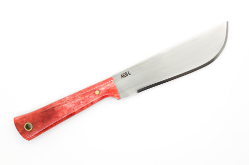 Woods Monkey - Widdle Chete by L.T. Wright - AEB-L Steel - Convex Machete Grind - Satin Finish - Red Bone Handle - 1