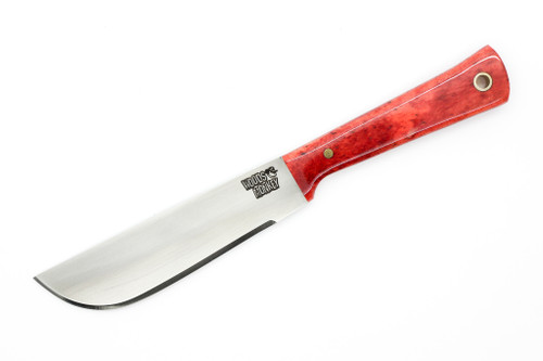 Woods Monkey - Widdle Chete by L.T. Wright - AEB-L Steel - Convex Machete Grind - Satin Finish - Red Bone Handle - 1
