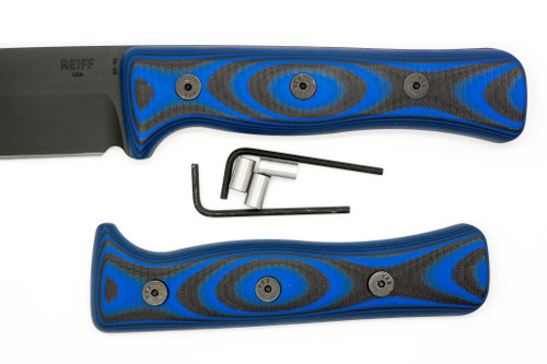TKC G10 Handle for Reiff Knives F6 - Blue & Black G-10