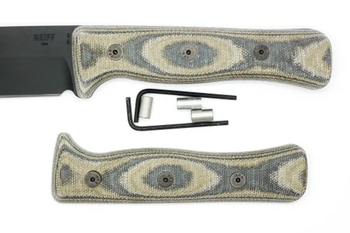 TKC G10 Handle for Reiff Knives F6 - Woodland Camo Canvas Micarta