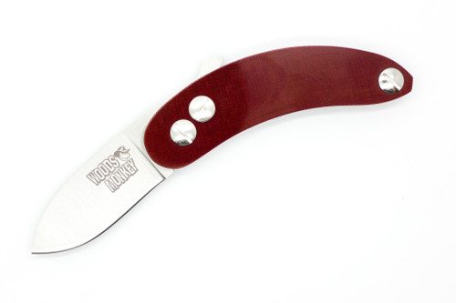 Woods Monkey Banana Peel by L.T. Wright - Spear Point - A2 Steel - 1/8" Red Linen Micarta Handle