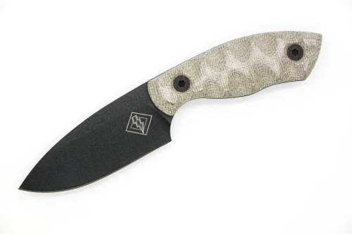 Ontario Knife Company - Ranger Knives Model 3 - 3" Black Coated 1095 Fixed Blade Knife w/ OD Green Sculpted Micarta Handles