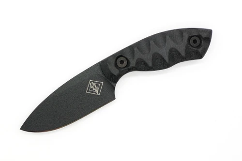 Ontario Knife Company - Ranger Knives Model 3 - 3" Black Coated 1095 Fixed Blade Knife w/ Black Sculpted G-10 Handles