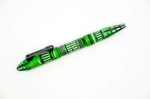 Heretic Knives - Thoth - Titanium Bolt-Action Pen - 5" Bolt Action Cel Shaded Toxic Green Pen