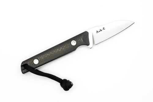 JP Bladesmithing - Wharnfang EDC- 2.25" AEB-L Fixed Blade W/ Carbon Fiber Handle & Black Leather Sheath