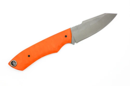 Maximus Knives - Mamba Hybrid - 3" 80crv2 Fixed Blade W/ Textured Blaze Orange G-10 W/ Digital Camo Kydex Sheath