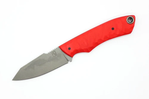 Maximus Knives - Mamba Hybrid - 3" 80crv2 Fixed Blade W/ Textured Red G-10 W/ Red Topographic Kydex Sheath