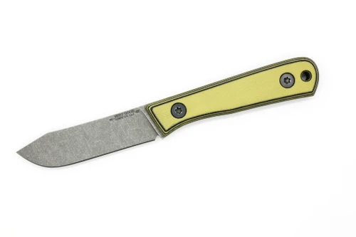 Very Good Knife Company - Pocket Doc - 2.8" Nitro-V Fixed Blade W/ Yellow & Black G-10 Handle