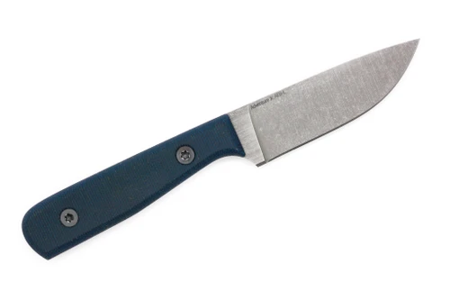 Very Good Knife Company - Adventure Jr. - 3.5" AEB-L Fixed Blade W/ Blue Canvas Micarta Handle