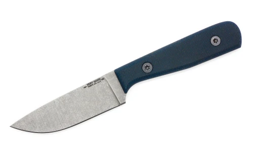 Very Good Knife Company - Adventure Jr. - 3.5" AEB-L Fixed Blade W/ Blue Canvas Micarta Handle