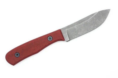 Very Good Knife Company - Traditional Jr. - 3.5" AEB-L Fixed Blade W/ Red Canvas Micarta W/ Black Liners Handle
