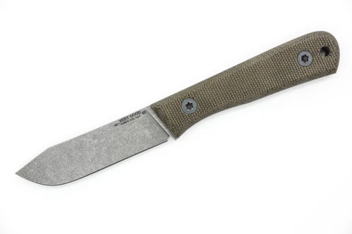 Very Good Knife Company - Pocket Doc - 2.8" Nitro-V Fixed Blade W/ Green Canvas Micarta Handle