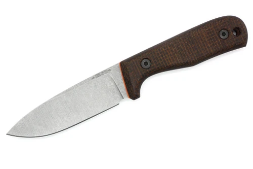 Very Good Knife Company - Rogue - 4" AEB-L Fixed Blade W/ Brown Burlap W/ Orange Liners Handle