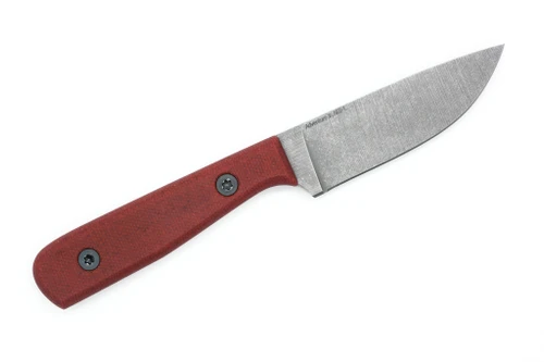 Very Good Knife Company - Adventure Jr. - 3.5" AEB-L Fixed Blade W/ Red Canvas Micarta W/ Black Liners Handle