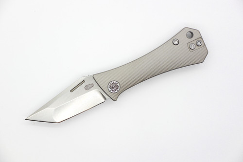 Aux Mfg - Pocket Tanto Slipjoint - 2.25" M390 Steel Folding Blade w/ Milled Titanium Handles