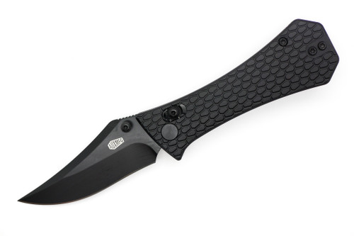 Aux Mfg - Pocket Bowie CB - 2.75" 14c28n Steel Folding Blade w/ Black Milled Aluminum Handles