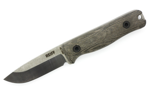 Reiff Knives: F3 - Fixed Blade - CPM MagnaCut - Saber, Two-Tone, Green Canvas Micarta