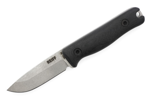 Reiff Knives: F3 - Fixed Blade - CPM MagnaCut - Saber, Stonewash, Black G-10