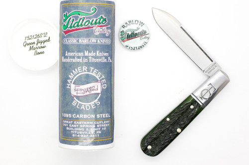 Great Eastern Cutlery GEC #15 Tidioute Cutlery Barlow - 1 Blade - Green Jigged Marrow Bone
