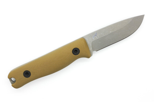 Reiff Knives: F3 - Fixed Blade - CPM 3V - Saber, Stonewash, Coyote Tan G-10, Black Kydex Reiff Knives: F3 - Fixed Blade - CPM 3V - Saber, Stonewash, Coyote Tan G-10, Black Kydex