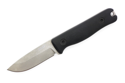 Reiff Knives: F3 - Fixed Blade - CPM 3V - Saber, Stonewash, Black G-10, Black Kydex