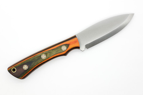 Lishen Knives - Little Canuck - 3.25" AEB-L Scandi Grind Fixed Blade W/ Southwest Dymalux W/ Black Liners Handle