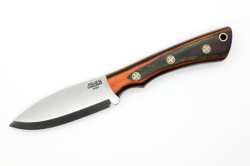 Lishen Knives - Little Canuck - 3.25" AEB-L Scandi Grind Fixed Blade W/ Southwest Dymalux W/ Black Liners Handle