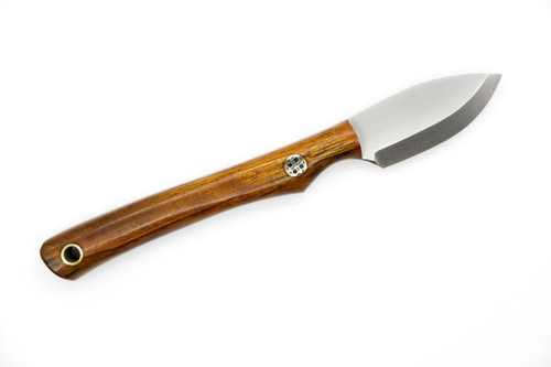 Lishen Knives - Mini Northern Scalpel - 1.75" AEB-L Scandi Grind Fixed Blade W/ Desert Ironwood W/ Mosaic Pins Handle - 2