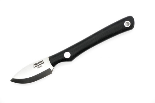 Lishen Knives - Mini Northern Scalpel - 1.75" AEB-L Scandi Grind Fixed Blade W/ Black Canvas Micarta Handle