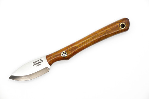 Lishen Knives - Mini Northern Scalpel - 1.75" AEB-L Flat Grind Fixed Blade W/ Desert Ironwood W/ Mosaic Pins Handle - 1