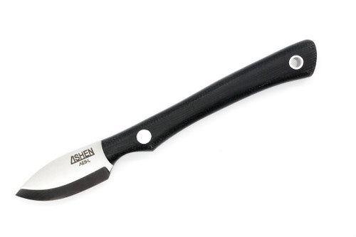 Lishen Knives - Northern Scalpel - 1.75" AEB-L Scandi Grind Fixed Blade W/ Black Canvas Micarta Handle