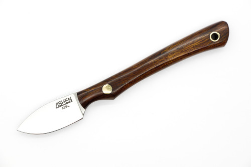 Lishen Knives - Northern Scalpel - 1.75" AEB-L Flat Grind Fixed Blade W/ Desert Ironwood W/ Brass Pins Handle - 2