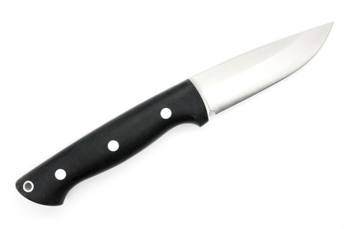 Lishen Knives - Dakota - 3.75" AEB-L Saber Grind Fixed Blade W/ Black Canvas Micarta Handle