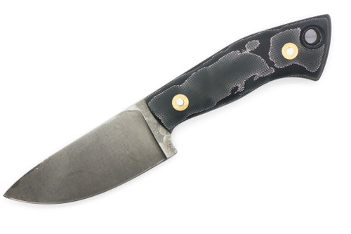 Fire Creek Forge - Sidekick - 3.2" 52100 Steel Fixed Blade W/ Black Resin W/ Mesh Handle