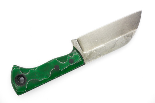 Fire Creek Forge - Buckthorn Wharncliffe - 3" 52100 Steel Fixed Blade W/ Green Resin W/ Mesh Handle