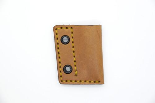 Aux Mfg - Pocket Lint Sheath - Light Brown Leather with Yellow Stitching Aux Mfg - Pocket Lint Sheath - Light Brown Leather with Yellow Stitching