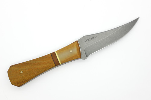 Aux Mfg - Capt. Rikki Edition Pocket Bowie XL V2 - 4" AEB-L Stonewash Stainless Steel Blade w/ Osage/Micarta/Richlite/G-10 Handles Aux Mfg - Capt. Rikki Edition Pocket Bowie XL V2 - 4" AEB-L Stonewash Stainless Steel Blade w/ Osage/Micarta/Richlite/G-10 Handles