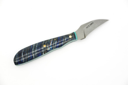 Aux Mfg - Tsume - 1.6"  AEB-L stainless steel Blade w/ Dyed Blue Mammoth Bone Handle