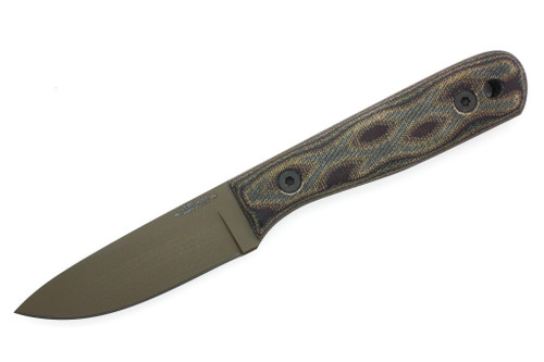 Very Good Knife Company - Rambler - 3.25" Green Cerakote AEB-L Fixed Blade W/ Python Canvas Micarta Handle