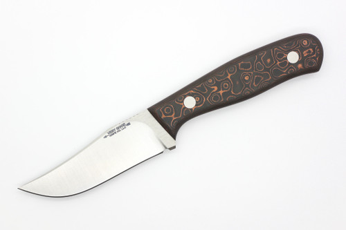 Very Good Knife Company - Rev Jr. - 3.5" Nitro-V Fixed Blade W/ Uni-Copper Fat Carbon Handle