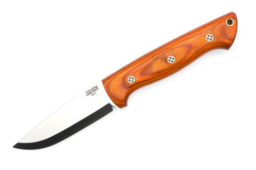 Lishen Knives - Dakota - 3.75" AEB-L Scandi Grind Fixed Blade W/ Cocobolo Dymalux W/ Mosaic Pins Handle