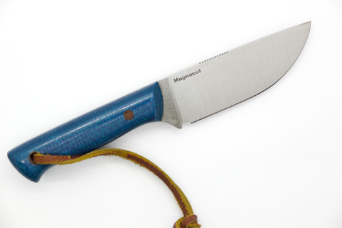 Bald Man Knife & Tool - B.A.S.K. Compact - 3" Magnacut Fixed Blade W/ Blue Burlap Handle & Tan Kydex Sheath Bald Man Knife & Tool - B.A.S.K. Compact - 3" Magnacut Fixed Blade W/ Blue Burlap Handle & Tan Kydex Sheath