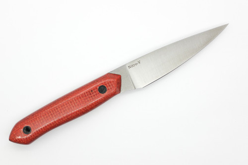 Bald Man Knife & Tool - Forager - 3.4" Nitro-V Fixed Blade W/ Burnt Orange Burlap Handle & Black Kydex Sheath Bald Man Knife & Tool - Forager - 3.4" Nitro-V Fixed Blade W/ Burnt Orange Burlap Handle & Black Kydex Sheath