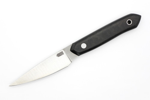 Bald Man Knife & Tool - Forager - 3.4" Nitro-V Fixed Blade W/ Marbled Carbon Fiber Handle & Black Kydex Sheath