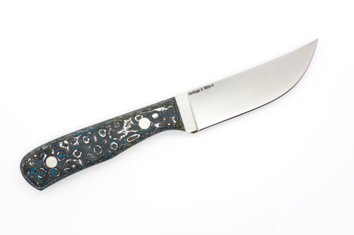 Very Good Knife Company - Heritage Jr. - 3.5" Nitro-V Fixed Blade W/ Frost Fat Carbon Handle