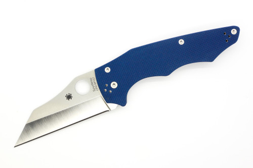Spyderco Knives - Yojumbo - 4" Spy27 Steel Folding Knife W/ Cobalt Blue G-10 Handles