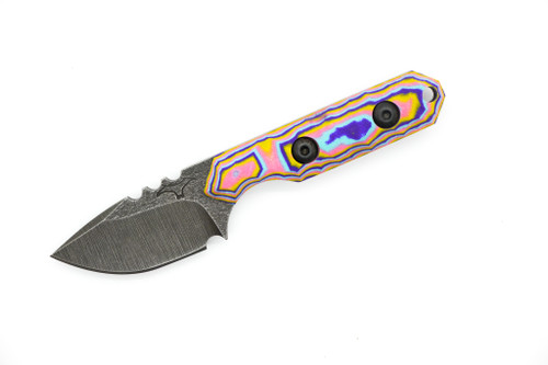 Tactical Pterodactyl Knives - Mini Camper - 1.75" CPM 154 Fixed Blade W/ Flashback G10 Handle & Pink Kydex Sheath